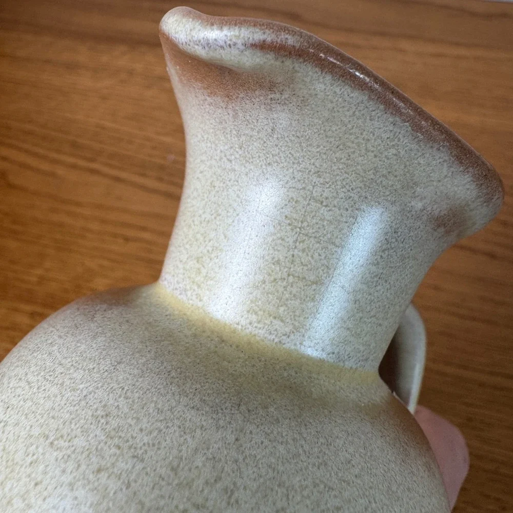 Vintage‎ Frankoma Pottery Pitcher 835 Beige Brown Glaze Ceramic Jug